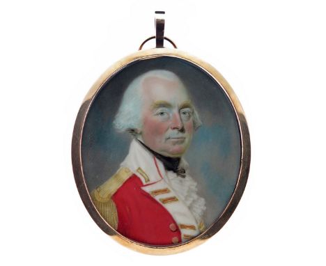 λ Charles Shirreff (c.1750-c.1809) Portrait miniature of an officer, head and shoulders in uniform Oval, in the original gold