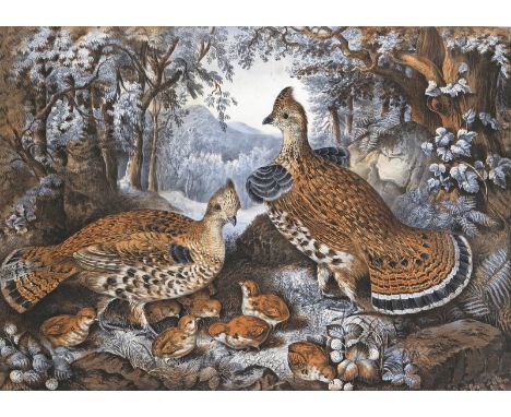 Currier & Ives (Publishers) Ltd. (American, established 1837-1907) after F. F. Palmer The Happy Family (Ruffed grouse and you