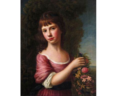 Nathaniel Hone (1718-1784) Portrait of Ann Anderson, wife of Alexander Balmanno as ~Flora~ Oil on canvas 62 x 51cm; 24¼ x 20i