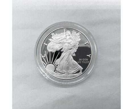 San Francisco Mint. The obverse side features full length of Liberty in stride. She is shown wrapped in the folds of the flag