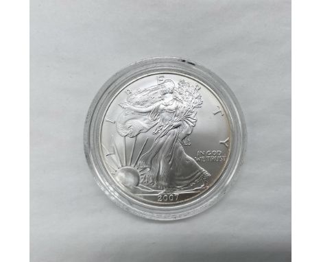 West Point Mint. The obverse side features full length of Liberty in stride. She is shown wrapped in the folds of the flag of