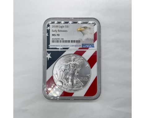 Early Releases. The obverse side features full length of Liberty in stride. She is shown wrapped in the folds of the flag of 