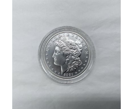 San Francisco Mint. The obverse side features Liberty in profile. She is shown in cap, flora, and crown. The reverse side dep