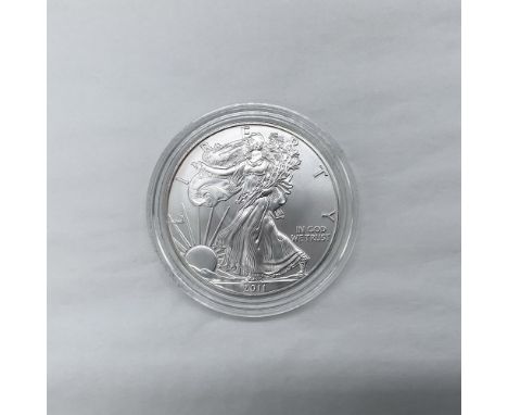 West Point Mint. The obverse side features full length of Liberty in stride. She is shown wrapped in the folds of the flag of