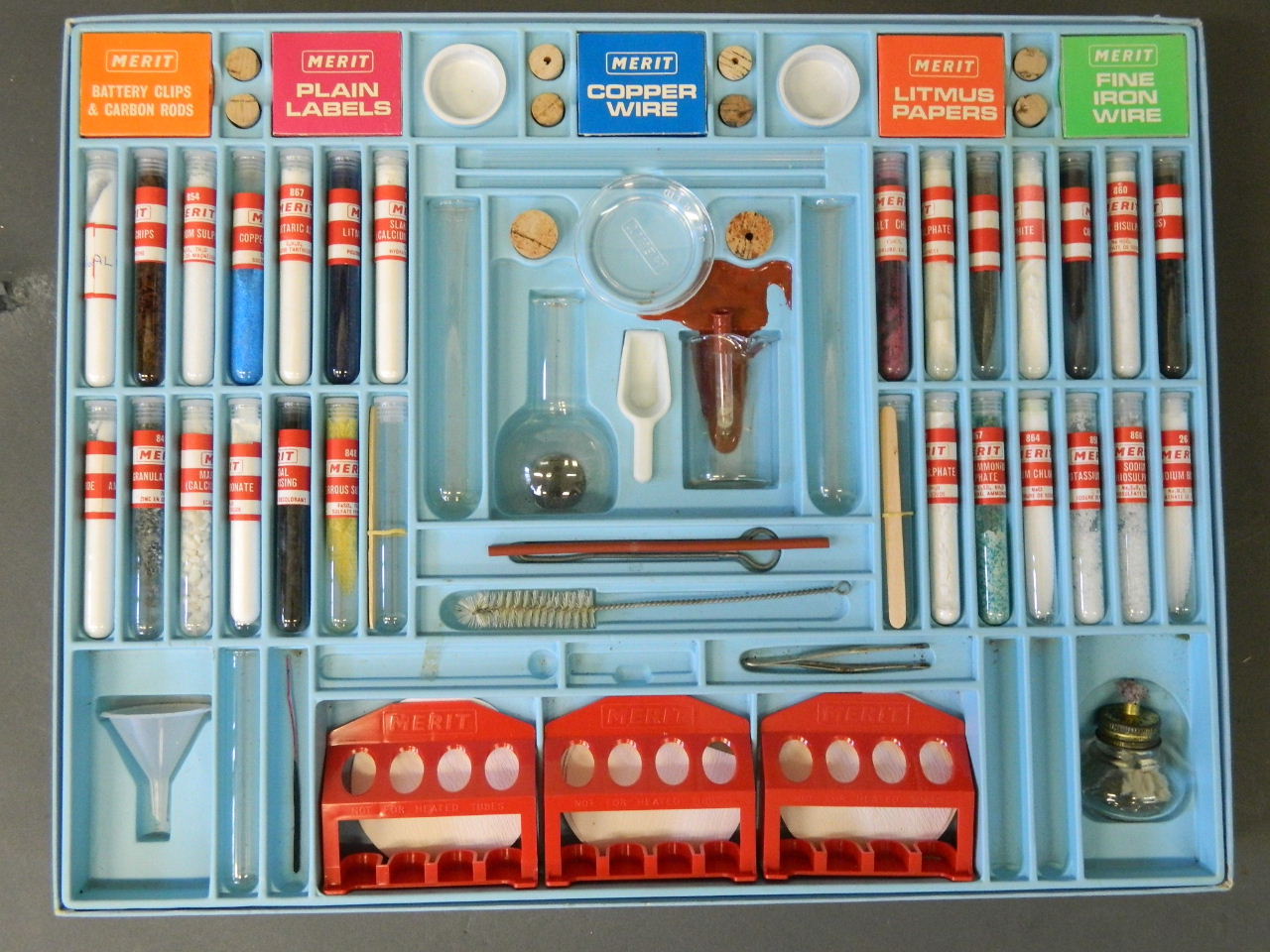 A 1960s Merit Chemistry set in near mint condition