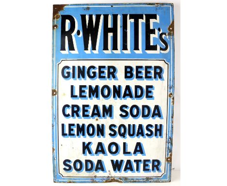 20th Century enamel advertising sign for R. Whites, (some losses) 76cm x 50.5cm