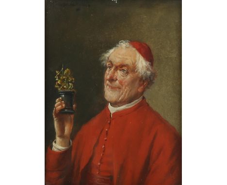 Nineteenth-century European School, portrait of a cardinal, signed Kotazinski, oil on board, 21 x 16cm, framed and glazed.