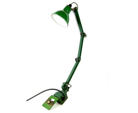 Articulated green enamel work station lamp