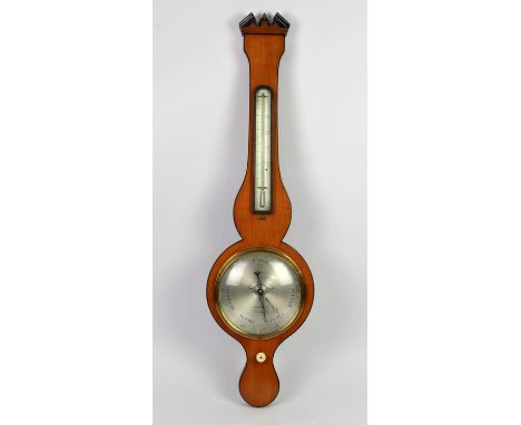 Regency satinwood mercury wheel barometer Angelo Alberti, Sheffield. The 20cm circular dial signed A. Alberti, Sheffield. Ang