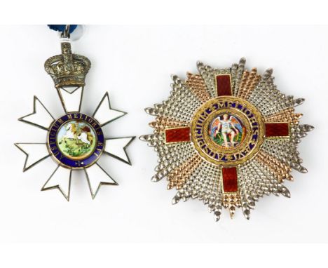 The Most Distinguished Order of St. Michael and St. George, G.C.M.G., Knight Grand Cross star and sash badge. Comprising sash