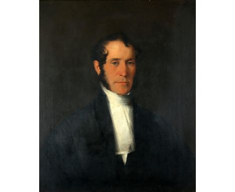 Nineteenth-century Scottish School, portrait of a gentleman, oil on canvas, 76.5 x 63.5cm, in a gilt foliate frame, bearing J