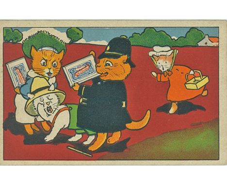 PALMIN, Spielende Katzen, complete, Series 76, Louis Wain style cats, one with 'Ungultig' stamp to reverse, VG, 6