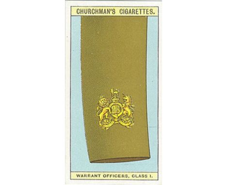 CHURCHMANS, Army Badges of Rank, complete, generally EX, 25
