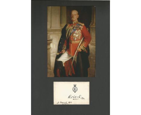 Frederick Roberts, 1st Earl Roberts 12x8 overall mounted signature piece includes signed page with stamp and a stunning image