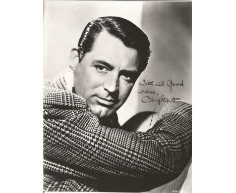 Cary Grant signed 10x8 black and white vintage photo. Cary Grant (born Archibald Alec Leach; January 18, 1904 – November 29, 
