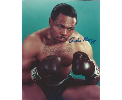 Archie Moore signed 10x8 colour photo. Archie Moore (born Archibald Lee Wright; December 13, 1913 or 1916- December 9, 1998) 
