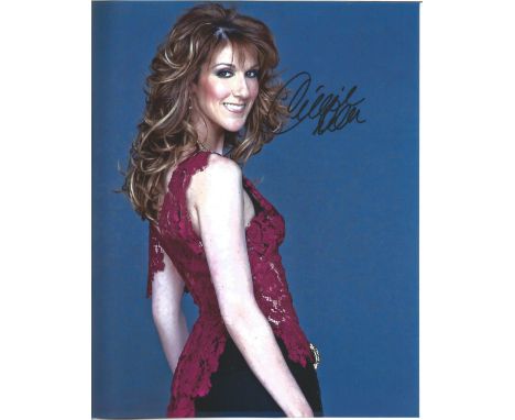 Celine Dion signed 10x8 colour photo. Céline Marie Claudette Dion CC OQ ( born 30 March 1968) is a Canadian singer. She is no