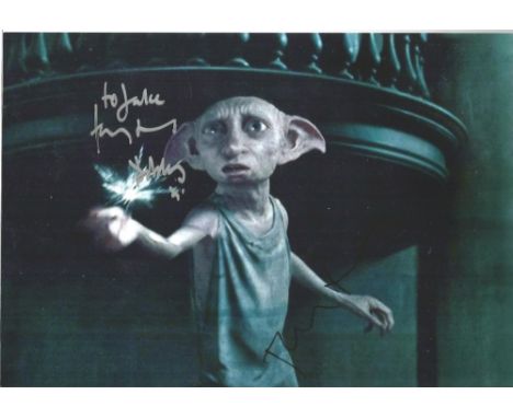 Toby Jones signed Harry Potter Dobby 12x8 colour photo dedicated. Tobias Edward Heslewood Jones OBE (born 7 September 1966) i