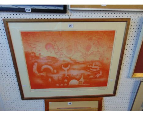 A limited edition lithograph, 1975, signed