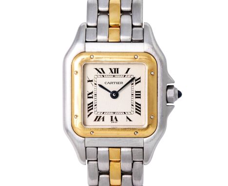 CARTIER Neo Vintage Panthere, Ref. 1057917. Damenuhr. Aus 1992. Edelstahl/Gold 18K. Quarz-Werk mit neuer Batterie. Serien Nr.