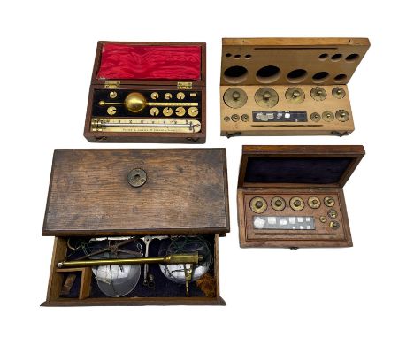 Sikes hydrometer by Loftus, Beaufort Terrace, London, set of 19th century travelling balance scales and two boxes of chemical