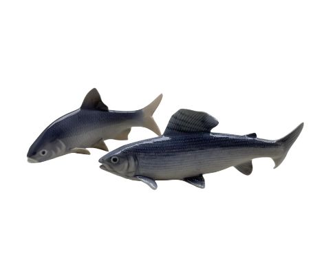 Royal Copenhagen porcelain Roach no. 2675 and Grayling no. 2756 both designed by Francis Valdemar Platen-Hallermundt (2)Condi