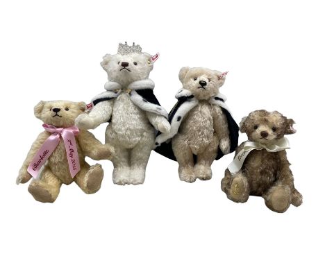 Four Steiff bears comprising 'Princess Charlotte The Steiff Royal Baby Bear', 'Royal Baby Windsor Teddy Bear' both limited ed