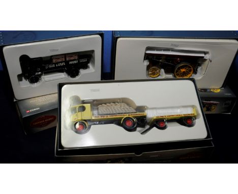 Three limited edition Corgi Vintage Glory Of Steam die cast models Super Sentinel Steam wagon with crates Tate & Lyle (8001) 