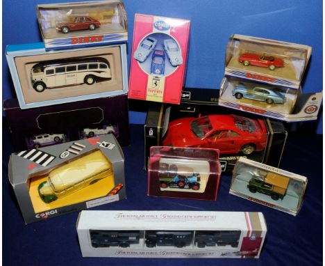 Burago Ferrari F40 1987, Lledo Royal Wedding 10th anniversary set, Dinky 1955 Bentley R Continental, Dinky 1949 Land Rover, D