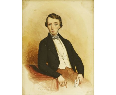 H... C... Mornewick (19th century)PORTRAIT OF A GENTLEMAN, POSSIBLY LORD ADOLPHUS VANE-TEMPEST, THREE-QUARTER LENGTH SEATED, 