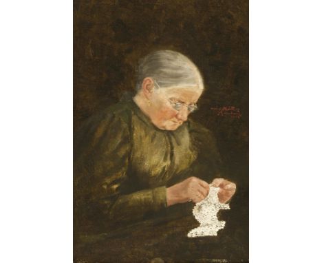 Hans Gantner (German, 1853-1914)PORTRAIT OF THE ARTIST'S MOTHERSigned, inscribed 'Meine Mutter' and dated 1898 c.r., oil on c