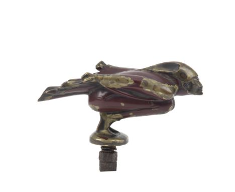 A 'Speed Devil' mascot by Ferdinand Preiss (1882-1943), German, 1930s,signed, bronze, the figure with remains of red paint, r