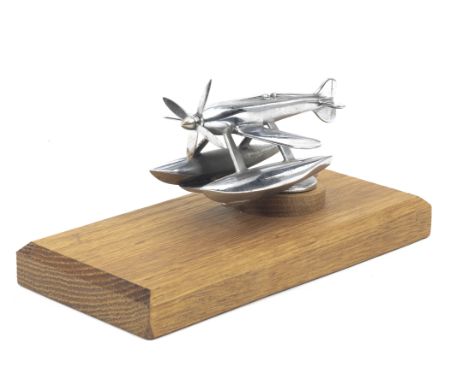 A rare 'Macchi Castoldi 72 Schneider Trophy Seaplane' mascot, Italian, 1934,chrome plated metal, depicting the 1934 version w