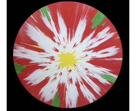 HENRY HADDOCK 'Rose', enamel on board, signed verso, 100cm diam.