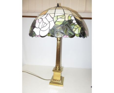 Large Tiffany Style Lamp. Height 78cm