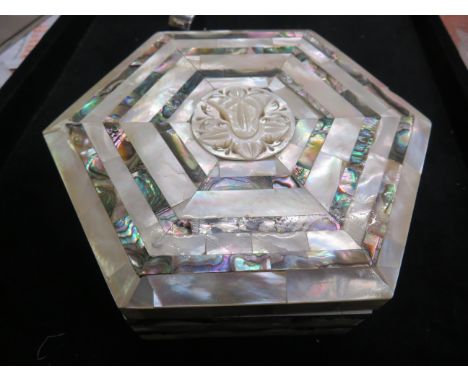 Mother of pearl &amp; abalone jewellery box 