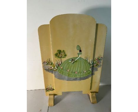 A painted fire screen 