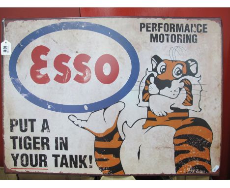 Advertising - Esso 'Put a Tiger in Your Tank' Metal Wall Sign, 50 x 75cm.