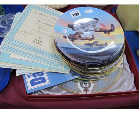 Coalport Collectors Plates, five Royal Doulton 'Heroes of The Sky', three Royal Worcester plates 'The Dambusters', three Fran