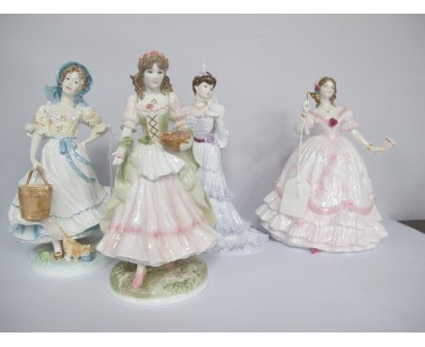 Royal Worcester Figurine Limited Edition 5356/9500, 'The Milkmaid', Royal Worcester figure limited edition 1962/9500 The Quee