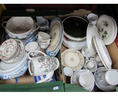 Palissy dinner Plates, Royal Doulton, Minerva tea service, Burleigh ware part tea service:- Two Boxes.