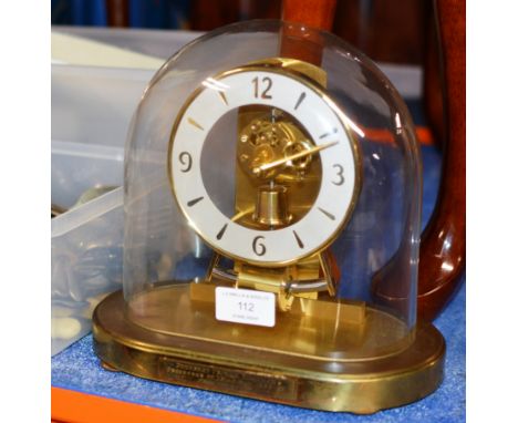 MID-CENTURY GLASS DOME MANTLE CLOCK     