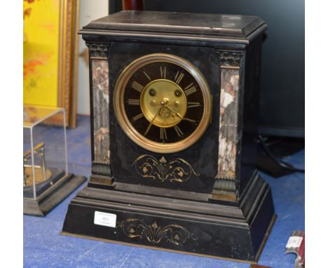 HEAVY SLATE STRIKING MANTLE CLOCK