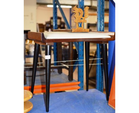 RETRO PADDED STOOL &amp; NOVELTY SQUIRREL BOOK TROUGH     