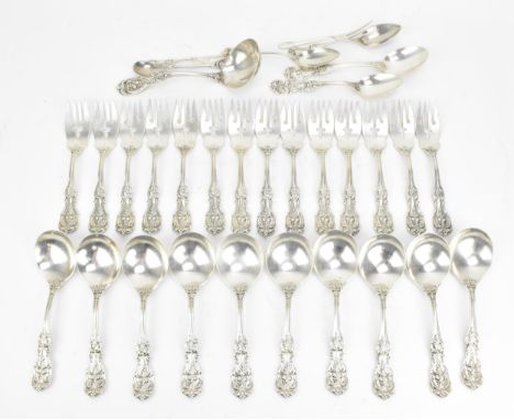 A set of early 20th century silver flatware by Reed &amp; Barton, in the Francis I pattern, comprising fourteen salad forks, 