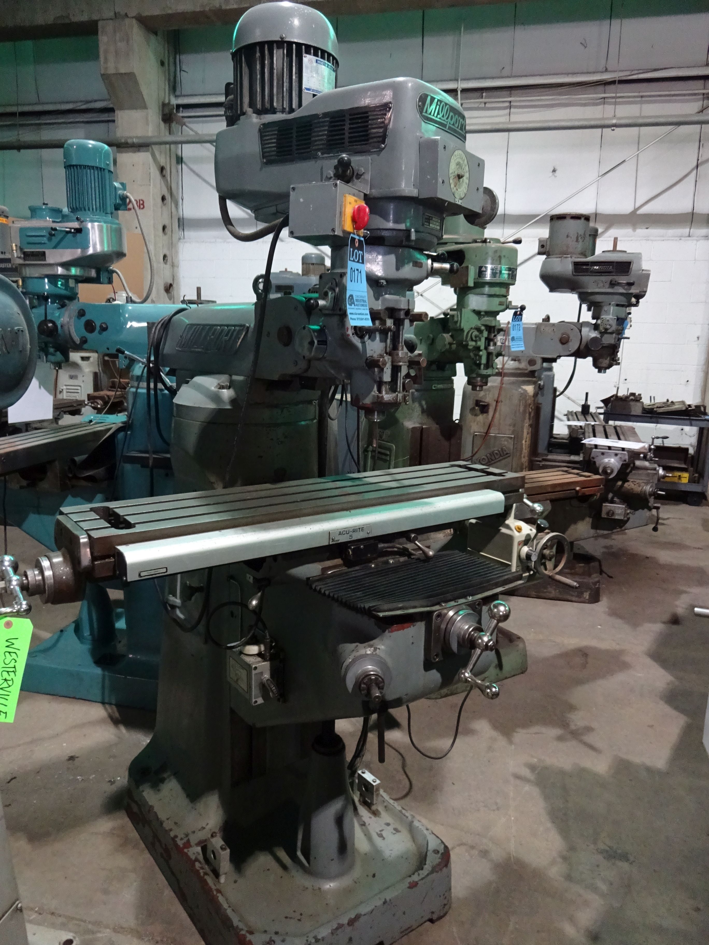 3 HP MILLPORT MODEL 3VH VERTICAL MILLING MACHINE; S/N 85404, 9" X 42