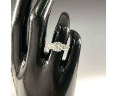 Beautiful white gold ring set with CZ crystals and marked 10k inside the band. Size 7.25. Dimensions: See DescriptionConditio
