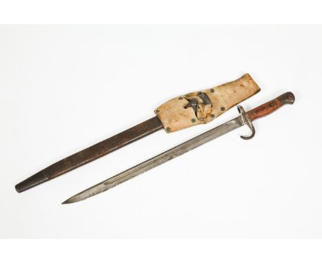 SCARCE BRITISH 1907 PATTERN WILKINSON BAYONET
with hooked quillon, the blade marked 3 '09 (March 1909), the pommel marked  R7