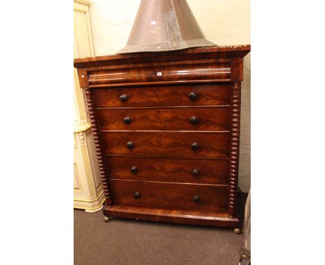 Victorian mahogany six-height Scotch chest.