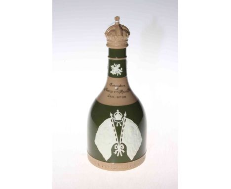 Spode Pottery decanter to commemorate the Coronation of King George V and Queen Mary, June 1911.